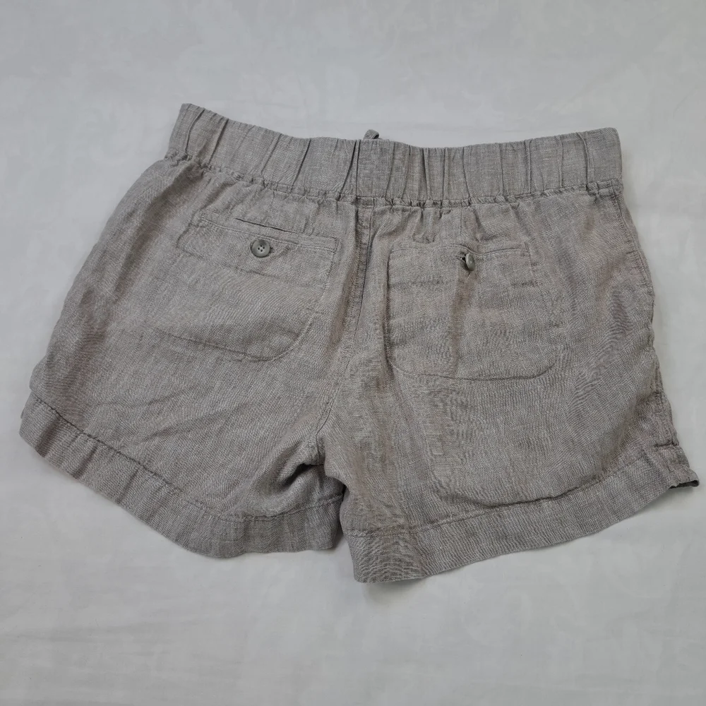 Athleta Linen Shorts Women's‎ Drawstring Waist Pockets Gray Size 10